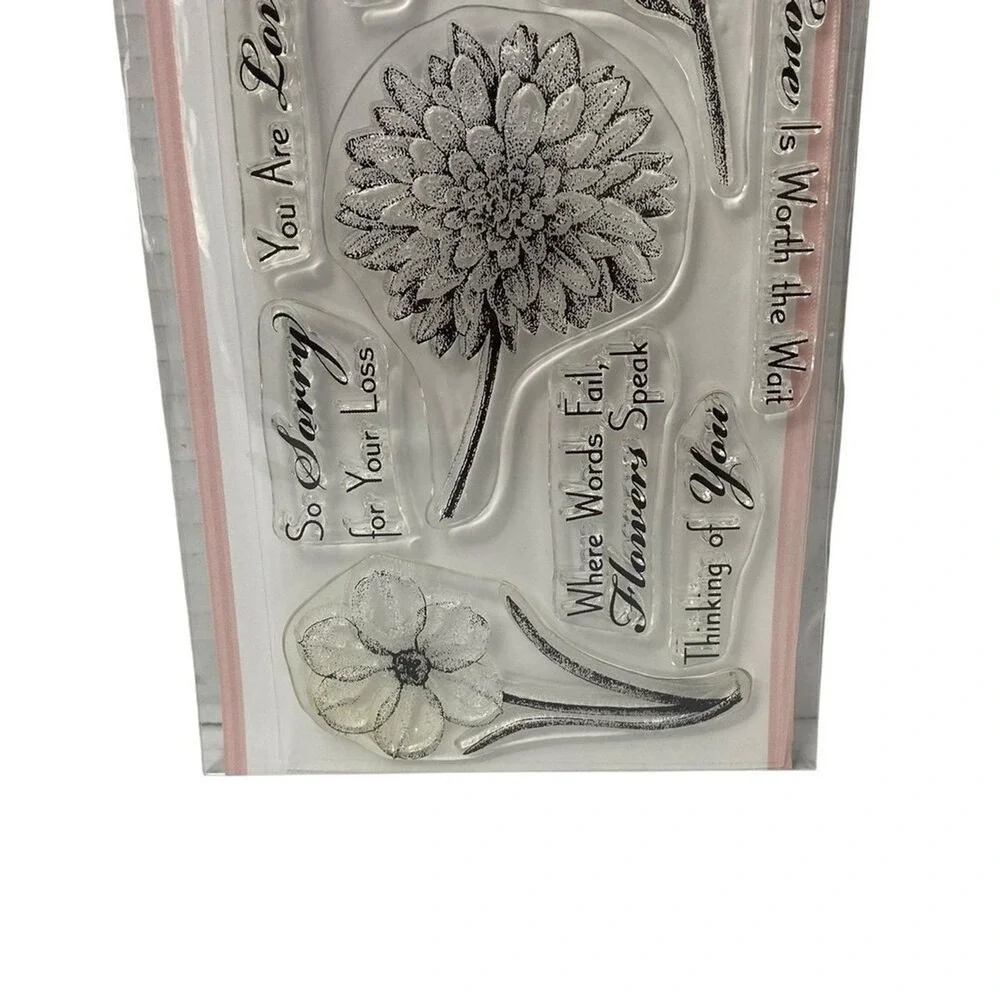 My Favorite Things Clear Stamps 9pc Flowers & Sentiments Bereavement Loved Joy